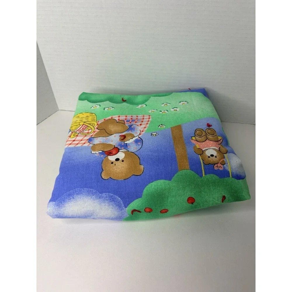 Vtg Handmade Baby Quilt Blanket Teddy Bears Gender Neutral Nursury‎ Colorful